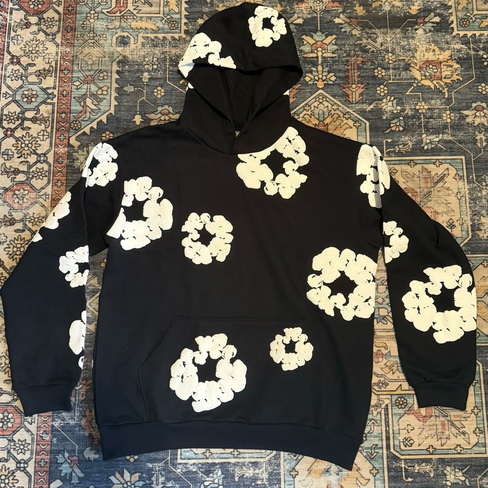 Black denim tears hoodie 
Size L